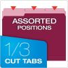 Pendaflex Two-Tone Color File Folders, Letter Size, Assorted Colors, 1/3 Cut, 100 per box (152 1/3 ASST)(Burgundy)