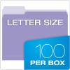 Pendaflex Two-Tone Color File Folders, Letter Size, Assorted Colors, 1/3 Cut, 100 per box (152 1/3 ASST)(Lavender)