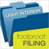 Pendaflex Two-Tone Color File Folders, Letter Size, Assorted Colors, 1/3 Cut, 100 per box (152 1/3 ASST)(Navy)