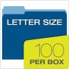 Pendaflex Two-Tone Color File Folders, Letter Size, Assorted Colors, 1/3 Cut, 100 per box (152 1/3 ASST)(Navy)