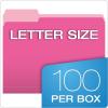 Pendaflex Two-Tone Color File Folders, Letter Size, Assorted Colors, 1/3 Cut, 100 per box (152 1/3 ASST)(Pink)