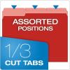 Pendaflex Two-Tone Color File Folders, Letter Size, Assorted Colors, 1/3 Cut, 100 per box (152 1/3 ASST)(Red)