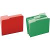 Pendaflex Two-Tone Color File Folders, Letter Size, Assorted Colors, 1/3 Cut, 100 per box (152 1/3 ASST)(Red)