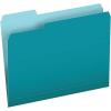 Pendaflex Two-Tone Color File Folders, Letter Size, Assorted Colors, 1/3 Cut, 100 per box (152 1/3 ASST)(Teal)