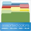 Pendaflex Two-Tone Color File Folders, Letter Size, Assorted Colors (Bright Green, Yellow, Red, Blue), 1/3-Cut Tabs, Assorted, 36 Pack (03086), 4-color(Pack of 36)