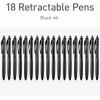 Pentonic BR-T Retractable Ballpoint Pens, 18 Count, Blue Ink, 0.7 mm Fine Point, Smooth Writing For Journaling, Office & School (PEN12125)(Black)