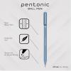 Pentonic Ballpoint Pens, 10 Count, Frosted Pale Pink Barrel with Red Ink, 0.7 mm Fine Point, Smooth Writing For Journaling & Note Taking (PEN13087)(Blue)
