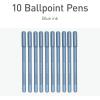 Pentonic Ballpoint Pens, 10 Count, Frosted Pale Pink Barrel with Red Ink, 0.7 mm Fine Point, Smooth Writing For Journaling & Note Taking (PEN13087)(Blue)