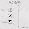 Pentonic Ballpoint Pens, 10 Count, Frosted Pale Pink Barrel with Red Ink, 0.7 mm Fine Point, Smooth Writing For Journaling & Note Taking (PEN13087)(Grey)