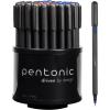 Pentonic Ballpoint Pens In Pen Organizer, Bulk 50 Count, Assorted Colored Ink (10 Different Colors), 1.0 mm Medium Point, Smooth Writing (PEN12177)(Assorted)