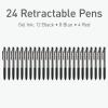Pentonic GR-T Retractable Gel Pens, 24 Count, Assorted Color Ink (12 Black, 8 Blue, 4 Red), 0.7 mm Fine Point, Smooth Writing For Journaling (1002360)(Assorted)