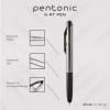 Pentonic GR-T Retractable Gel Pens, 24 Count, Assorted Color Ink (12 Black, 8 Blue, 4 Red), 0.7 mm Fine Point, Smooth Writing For Journaling (1002360)(Assorted)