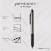 Pentonic GR-T Retractable Gel Pens, 24 Count, Assorted Color Ink (12 Black, 8 Blue, 4 Red), 0.7 mm Fine Point, Smooth Writing For Journaling (1002360)(Black)
