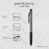 Pentonic GR-T Retractable Gel Pens, 24 Count, Assorted Color Ink (12 Black, 8 Blue, 4 Red), 0.7 mm Fine Point, Smooth Writing For Journaling (1002360)(Red)