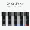 Pentonic Gel Pens, 24 Count, Assorted Colored Ink (12 Black, 8 Blue, 4 Red), 0.6 mm Fine Point, Smooth Writing For Journaling & Notetaking (1002354)
