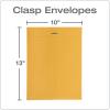 Quality Park 10 x 13 Clasp Envelopes, Gummed, Moisture-Activated Adhesive for Permanent Secure Seal, 28 lb Paper, Brown Kraft, 100/Box (QUA37897)(10 x 13)