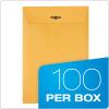 Quality Park 6 x 9 Clasp Envelopes, Clasp and Gummed Closures for Storing or Mailing, 28 lb Kraft Paper, 100 per Box (QUA37855)(7 x 10 Inches)