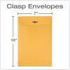 Quality Park 6 x 9 Clasp Envelopes, Clasp and Gummed Closures for Storing or Mailing, 28 lb Kraft Paper, 100 per Box (QUA37855)(7 x 10 Inches)