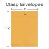 Quality Park 9 x 12 Clasp Envelopes with Deeply Gummed Flaps, Great for Filing, Storing or Mailing Documents, 28 lb Brown Kraft, 100 per Box (QUA37890)(9 x 12 Inches)