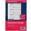 Adams Money and Rent Receipt Book, 2-Part Carbonless, 7-5/8″ x 11″, Spiral Bound, 200 Sets per Book, 4 Receipts per Page (SC1182), White/Canary(Book)