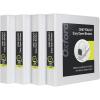 Oxford 3 Ring Binders, Binders for School and Office, 1.5 Inch ONE-Touch Easy Open D Rings, 3-Sided View Binder Covers, Xtralife Hinge, Non-Stick, PVC-Free, White, 375-Sheet Capacity, 4 Pack (79906)(1.5 Inch)