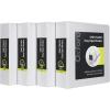 Oxford 3 Ring Binders, Binders for School and Office, 1.5 Inch ONE-Touch Easy Open D Rings, 3-Sided View Binder Covers, Xtralife Hinge, Non-Stick, PVC-Free, White, 375-Sheet Capacity, 4 Pack (79906)(2 Inch)