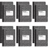 Oxford Composition Notebooks, Wide Ruled Paper, 9-3/4″ x 7-1/2″, Black Marble Covers, 100 Sheets, 12 per Pack (63795)