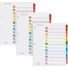 Oxford OneStep Binder Dividers, 12 Tab Numeric Divider Sets, Customizable Table of Contents, Works with 3 Ring Binder, Durable Plastic, Reversible Multicolor Tabs, Numbered 1–12, 3 Sets (89403)(Numbered: 1-12)
