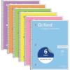 Oxford Spiral Notebook, 1 Subject, College Ruled Paper, 8 x 10-1/2 Inch, Pastel Pink, Orange, Yellow, Green, Blue and Purple, 70 Sheets (63756), Set of 6(College Rule)