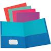Oxford Twin-Pocket Folders, Textured Paper, Letter Size, Royal Blue, Holds 100 Sheets, Box of 25 (57512EE)(Assorted Colors)