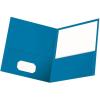 Oxford Twin-Pocket Folders, Textured Paper, Letter Size, Royal Blue, Holds 100 Sheets, Box of 25 (57512EE)(Light Blue)