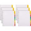 Oxford Write and Erase Binder Dividers, Durable Tabs for 3 Ring Binder, 8 Tab, Write On Tabs, Erasable Dividers, White, Multicolor Tabs, 6 Sets (89991)(8 Tab Write & Erase)