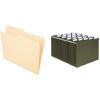 Pendaflex File Folders, Letter Size, 8-1/2″ x 11″, Classic Manila, 1/3-Cut Tabs in Left, Right, Center Positions, 100 Per Box (65213)(1/2 Cut + File Folders  1/5-Cut)