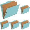 Pendaflex Recycled Classification File Folders, 2 Dividers, 2″ Embedded Fasteners, 2/5 Tab Cut, Letter Size, Light Green, Box of 10 (24076R)(Blue)