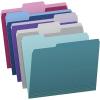Pendaflex Two Tone Color File Folders, Letter Size, Assorted Colors (Teal, Violet, Gray, Navy and Burgundy), 1/3-Cut Tabs, 5 Color, 100/Box, (02315)(Letter)