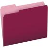 Pendaflex Two-Tone Color File Folders, Letter Size, Assorted Colors, 1/3 Cut, 100 per box (152 1/3 ASST)(Burgundy)