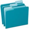Pendaflex Two-Tone Color File Folders, Letter Size, Assorted Colors, 1/3 Cut, 100 per box (152 1/3 ASST)(Teal)