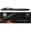 Pentonic BR-T Retractable Ballpoint Pens, 18 Count, Blue Ink, 0.7 mm Fine Point, Smooth Writing For Journaling, Office & School (PEN12125)(Black)