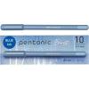 Pentonic Ballpoint Pens, 10 Count, Frosted Pale Pink Barrel with Red Ink, 0.7 mm Fine Point, Smooth Writing For Journaling & Note Taking (PEN13087)(Blue)
