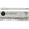 Pentonic Ballpoint Pens, 10 Count, Frosted Pale Pink Barrel with Red Ink, 0.7 mm Fine Point, Smooth Writing For Journaling & Note Taking (PEN13087)(Grey)