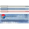 Pentonic Ballpoint Pens, 10 Count, Frosted Pale Pink Barrel with Red Ink, 0.7 mm Fine Point, Smooth Writing For Journaling & Note Taking (PEN13087)(Multicolor)