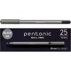 Pentonic Ballpoint Pens, 25 Count, Black Colored Ink, 1.0 mm Medium Point, Smooth Writing For Journaling & Note Taking (PEN12128)(Black)