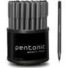 Pentonic Ballpoint Pens In Pen Organizer, Bulk 50 Count, Assorted Colored Ink (10 Different Colors), 1.0 mm Medium Point, Smooth Writing (PEN12177)(Black)