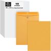 Quality Park 6 x 9 Clasp Envelopes, Clasp and Gummed Closures for Storing or Mailing, 28 lb Kraft Paper, 100 per Box (QUA37855)(9.5 x 12.5 Inches)