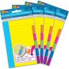 Redi-Tag Divider Sticky Notes, Tabbed Self-Stick Lined Note Pad, 60 Ruled Notes, 4 x 6 Inches, Assorted Neon Colors (29500)(4 Pack)