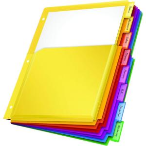 Oxford Expanding Plastic Binder Dividers, Divider for 3 Ring Binder, Flexible Front Expanding Pockets, 8 Tab, Insertable Multicolor Tabs, Letter Size, 3 Sets (89605)(8 Tab)