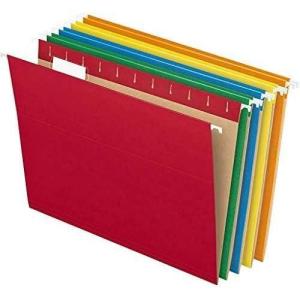 Pendaflex Hanging File Folders, Letter Size, Assorted Colors, 1/5-Cut Adjustable Tabs, 25 Per Box (81663)(Assorted Colors)