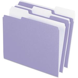 Pendaflex Two-Tone Color File Folders, Letter Size, Assorted Colors, 1/3 Cut, 100 per box (152 1/3 ASST)(Lavender)