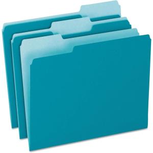 Pendaflex Two-Tone Color File Folders, Letter Size, Assorted Colors, 1/3 Cut, 100 per box (152 1/3 ASST)(Teal)
