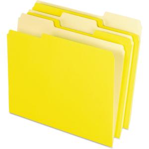 Pendaflex Two-Tone Color File Folders, Letter Size, Assorted Colors, 1/3 Cut, 100 per box (152 1/3 ASST)(Yellow)